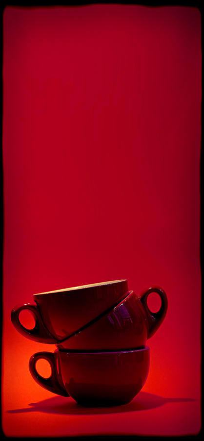 Coffee Photograph - 3 Red Coffee Cups 1x2 by Andrei SKY