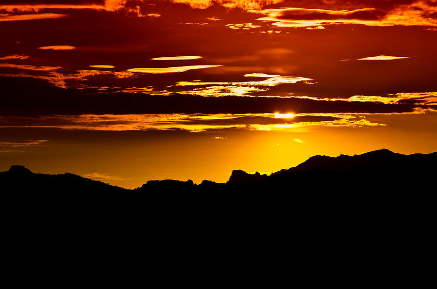 Sunset Photograph - Red Desert Skies  #3 by Saija Lehtonen