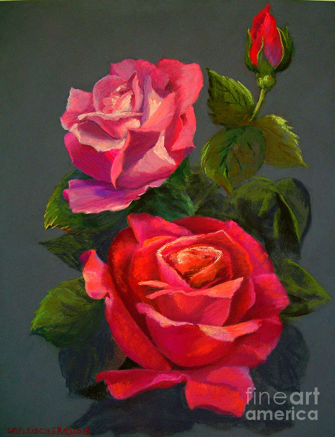 Rose Painting - 3 Reds by Susan M Fleischer