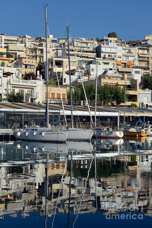 Greek Photograph - Reflections in Mikrolimano port #10 by George Atsametakis