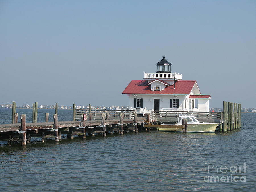 Lighthouse Photograph - Roanoke Marshes Lighthouse by Christiane Schulze Art And Photography