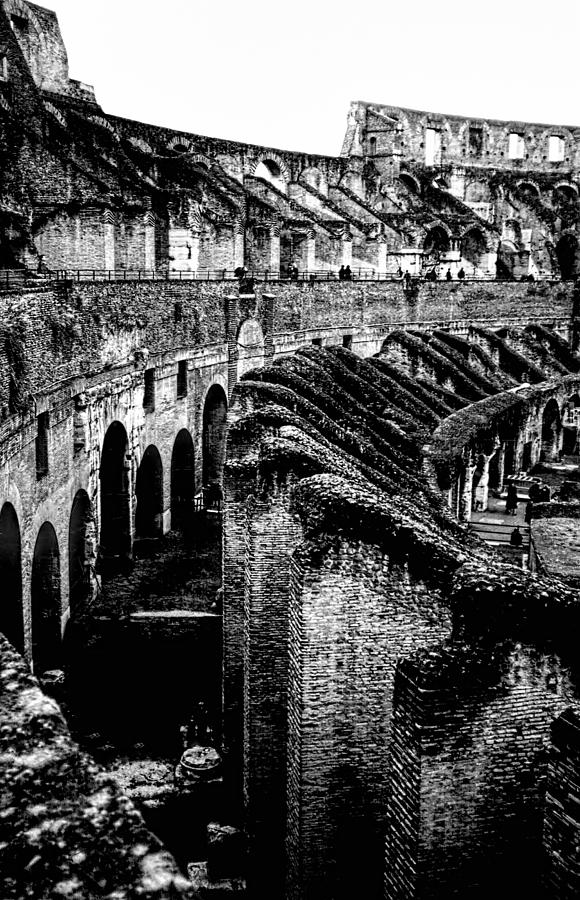 Black And White Photograph - Roman Colosseum #3 by Donna Proctor