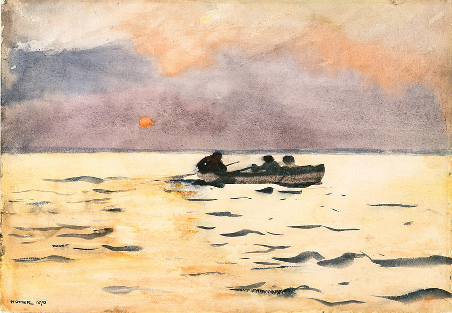 Winslow Homer Painting - Rowing Home #3 by Celestial Images