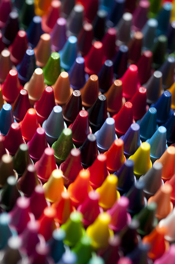 Rows of multicolored crayons  #3 Photograph by Jim Corwin