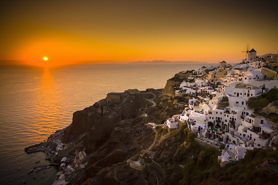 Greek Photograph - Santorini Sunset #3 by Bjoern Kindler