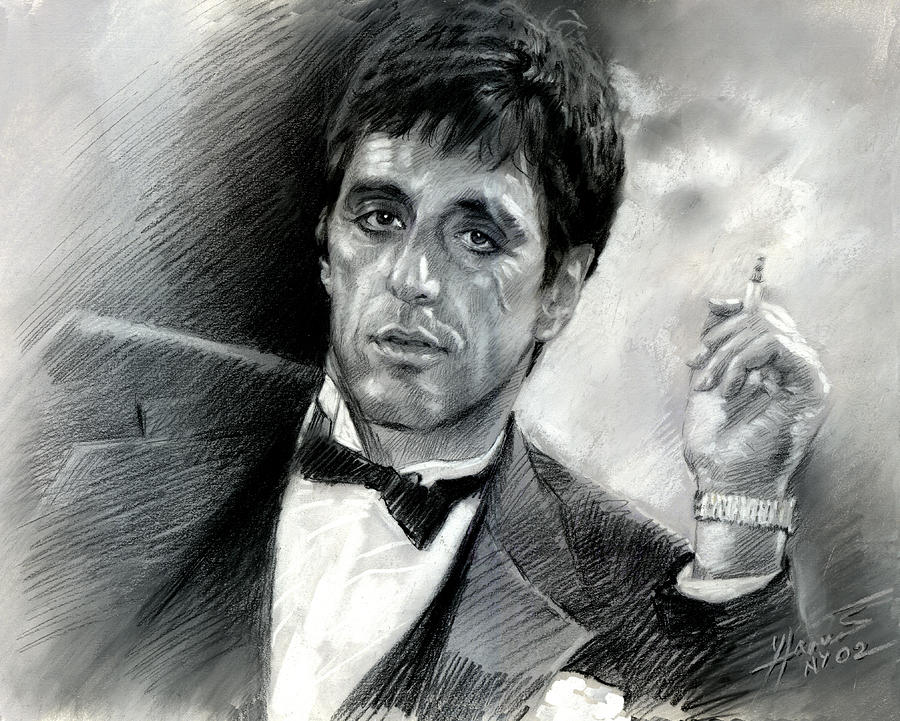 Scarface Drawing - Scarface #3 by Viola El