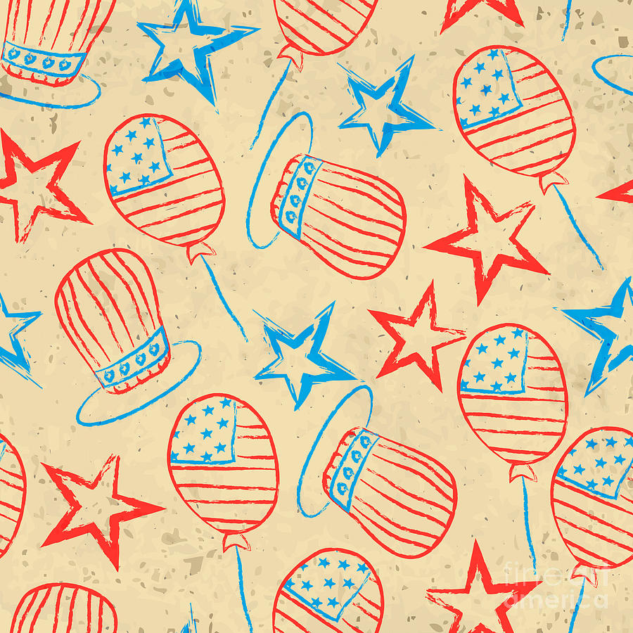 Seamless Pattern For 4th Of July Digital Art by Allies Interactive