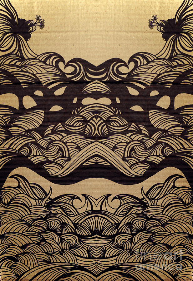 Nature Drawing - Sharpie on Cardboard #2 by HD Connelly