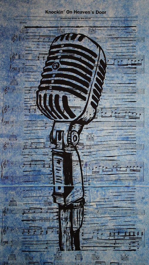 Bob Dylan Drawing - Shure 55s on music #3 by William Cauthern