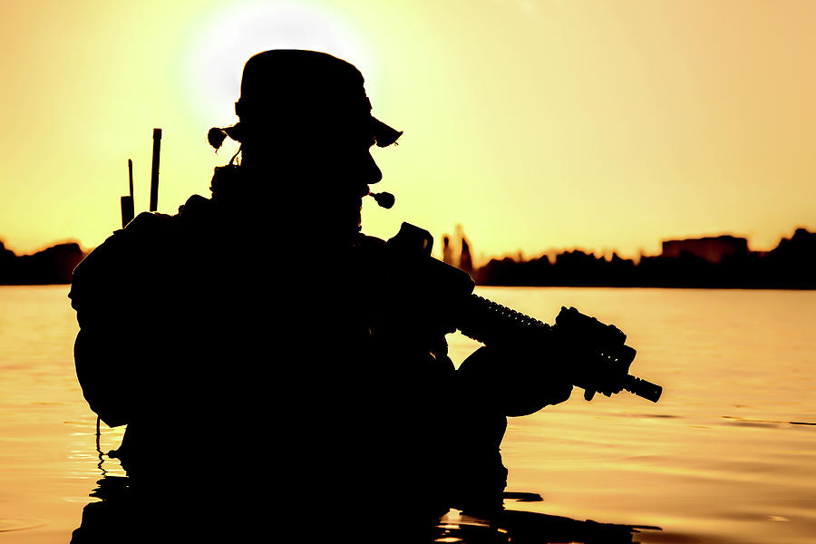 Silhouette Of Special Forces Soldier Photograph By Oleg Zabielin - Pixels