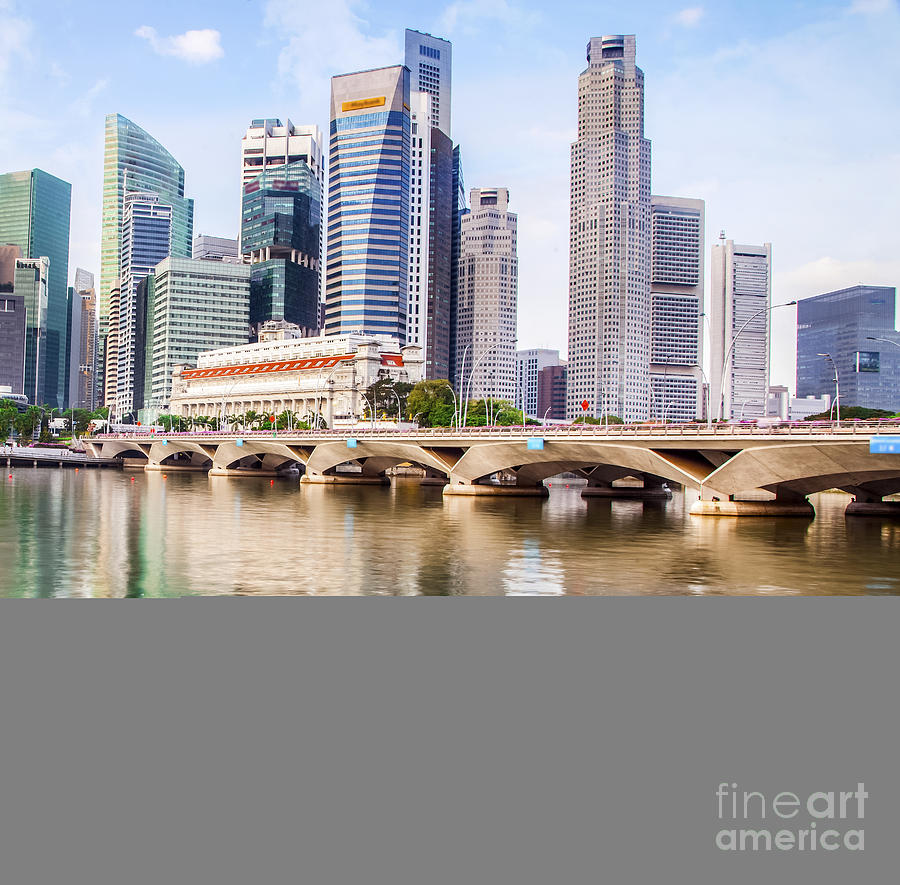 Architecture Photograph - Singapore financial district #3 by Anek Suwannaphoom