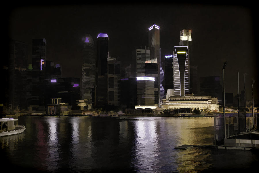Singapore skyline as seen from the pedestrian bridge #3 Photograph by Ashish Agarwal