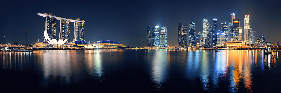 Singapore skyline #3 Photograph by Songquan Deng