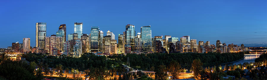 Skylines In A City, Bow River, Calgary #3 Photograph by Panoramic Images