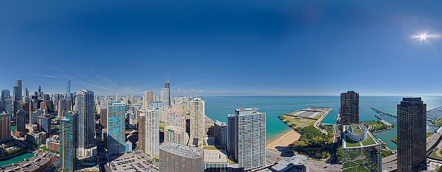 Architecture Photograph - Skylines In The City, Chicago, Cook #3 by Panoramic Images