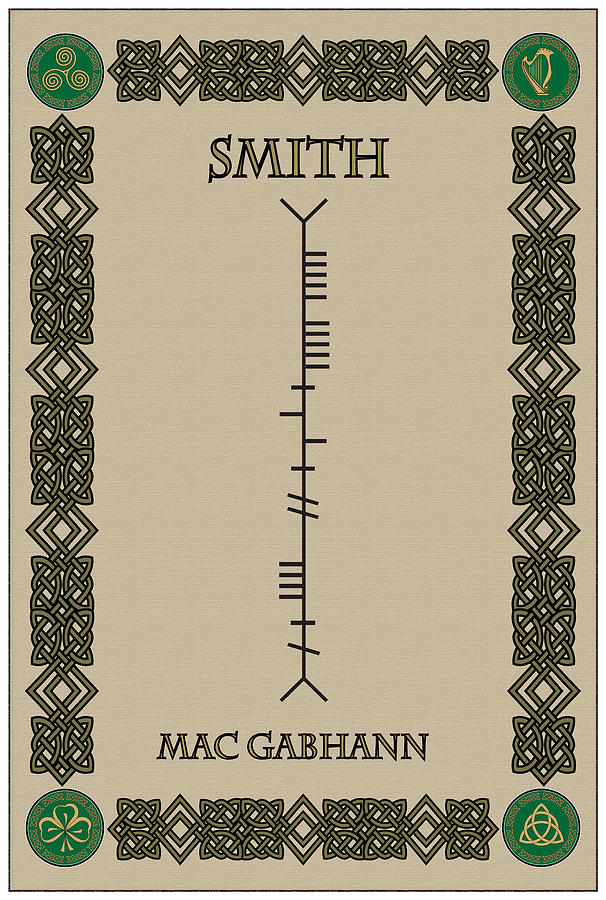 Smith Written In Ogham Digital Art By Ireland Calling Fine Art America