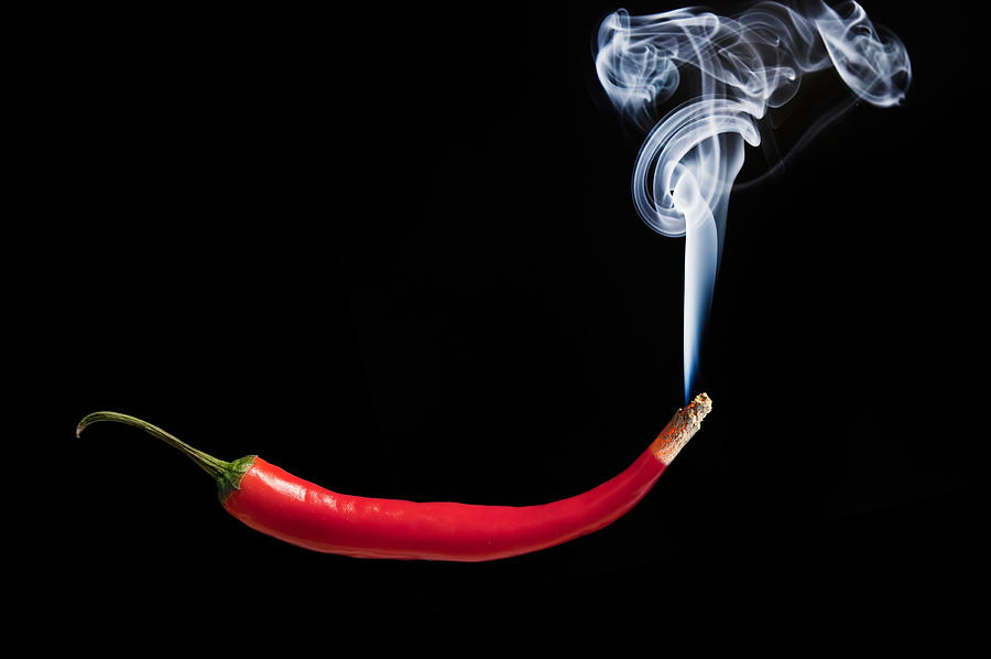 Nature Photograph - Smoking red hot chilli pepper #3 by Matthew Gibson
