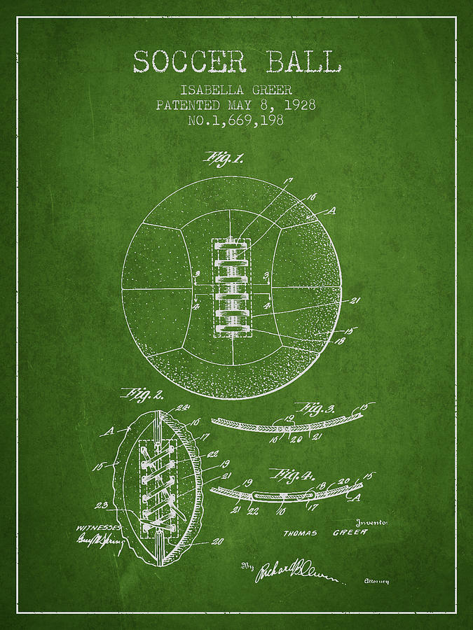 Soccer Ball Patent From 1928 Digital Art