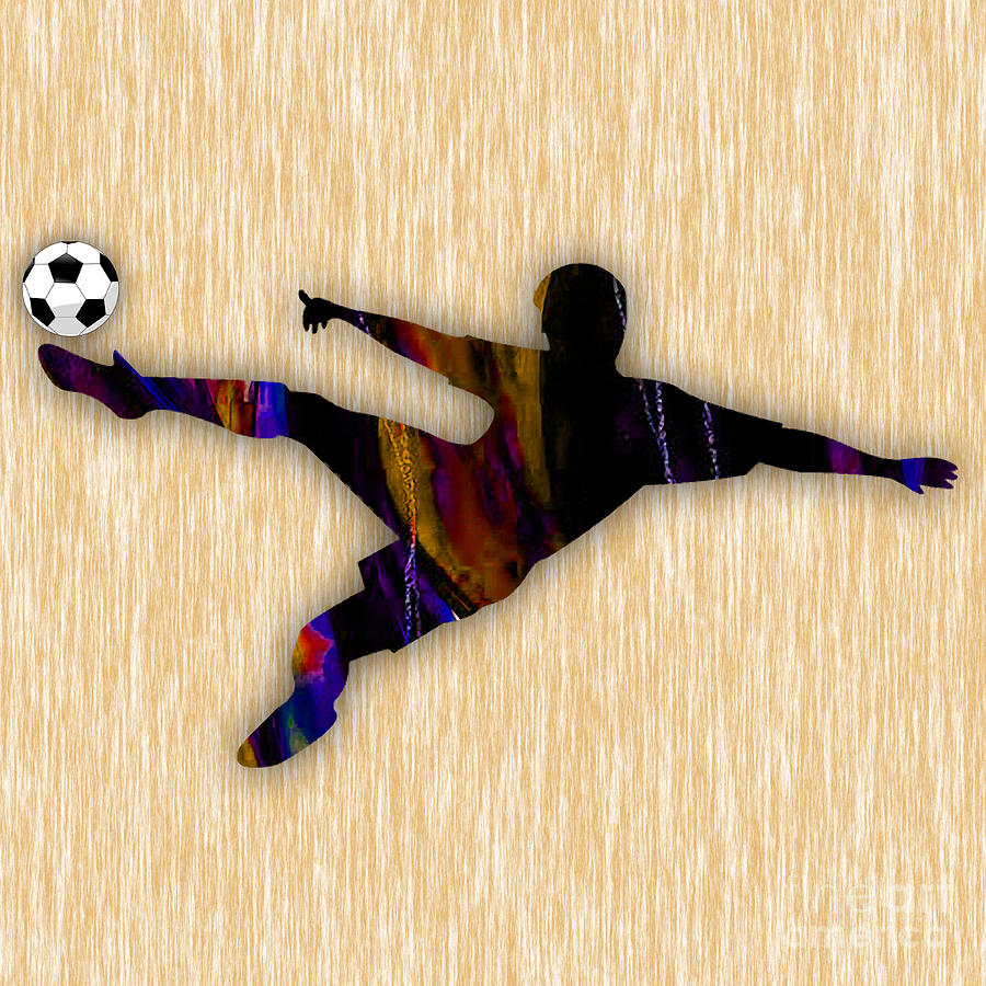 Soccer Player #3 Mixed Media by Marvin Blaine