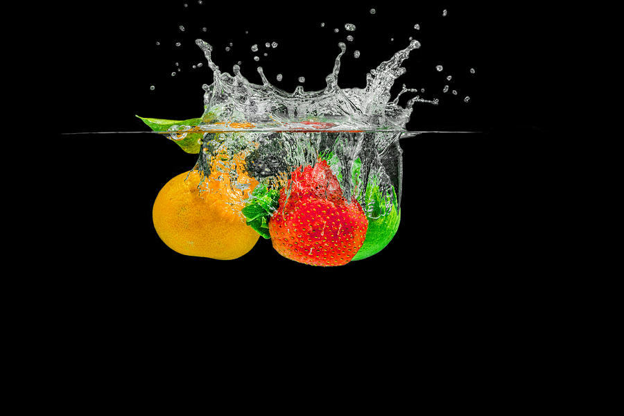 Splashing Fruits #3 Photograph by Peter Lakomy