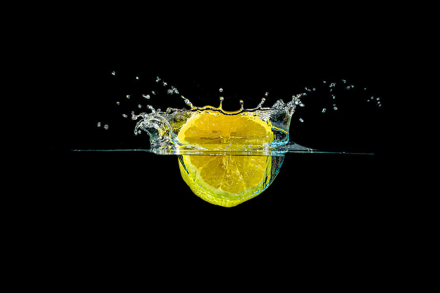 Splashing Lemon #3 Photograph by Peter Lakomy
