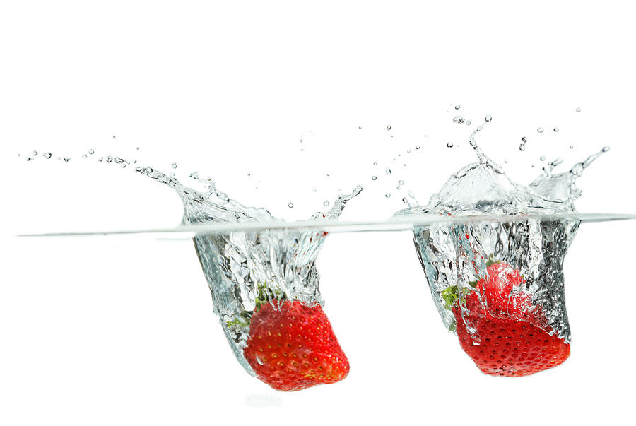 Splashing Strawberry #3 Photograph by Peter Lakomy