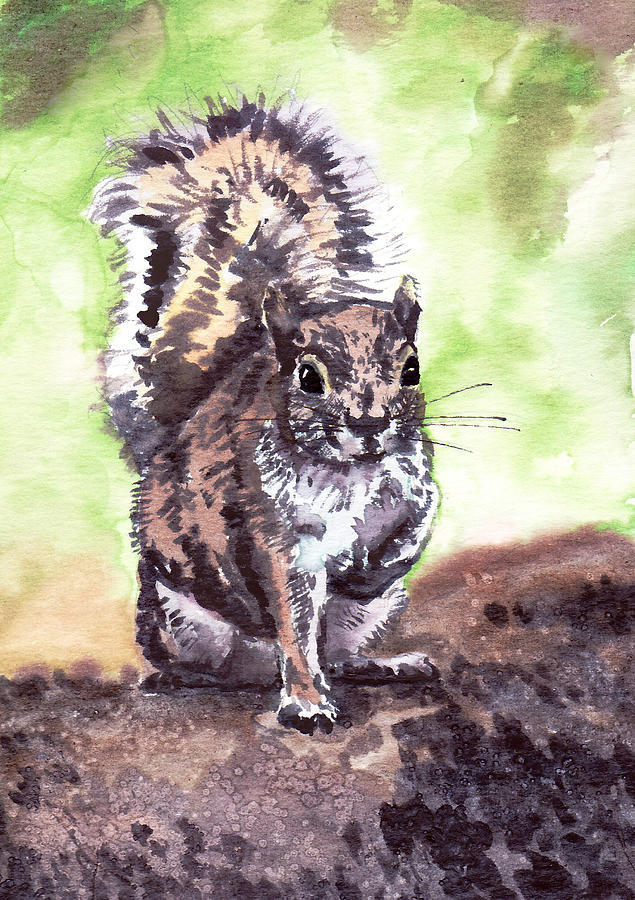 Squirrel Painting by Masha Batkova