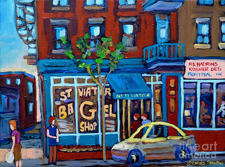 St. Viateur Bagel Shop #1 Painting by Carole Spandau