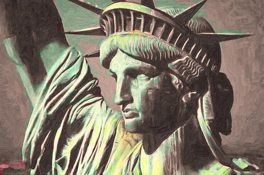 Statue Liberty #1 Painting by MotionAge Designs