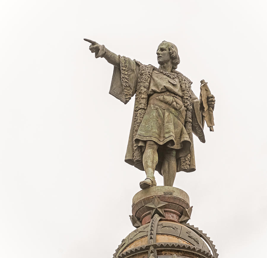 Statue of Columbus in Barcelona Spain #4 Photograph by Marek Poplawski