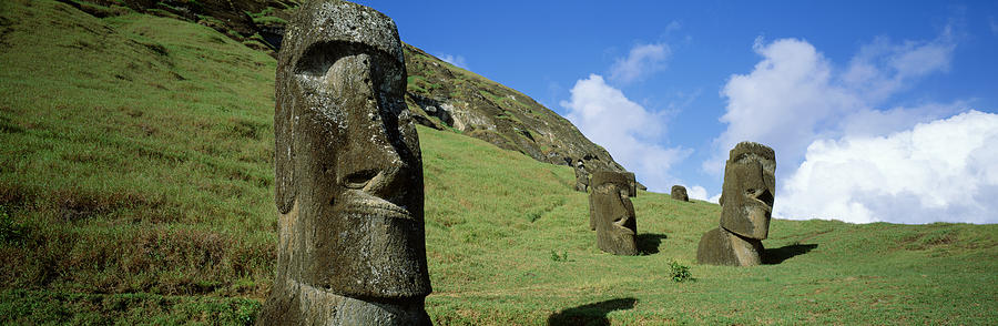 Stone Heads, Easter Islands, Chile Photograph by Panoramic Images