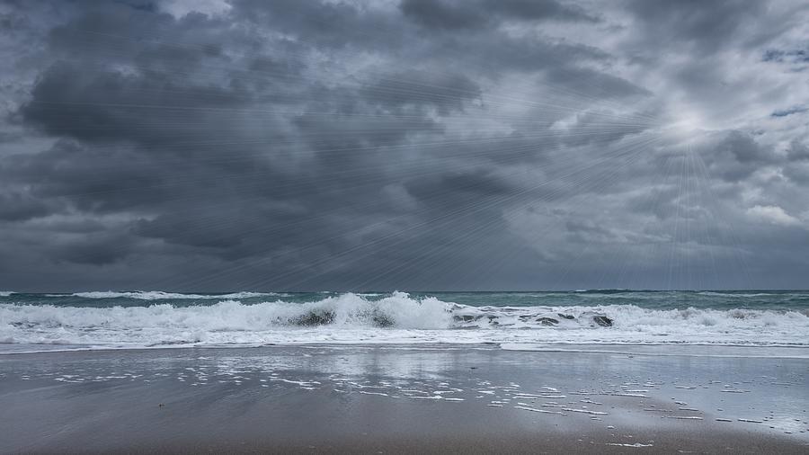 Stormy seascape #2 Photograph by Rudy Umans