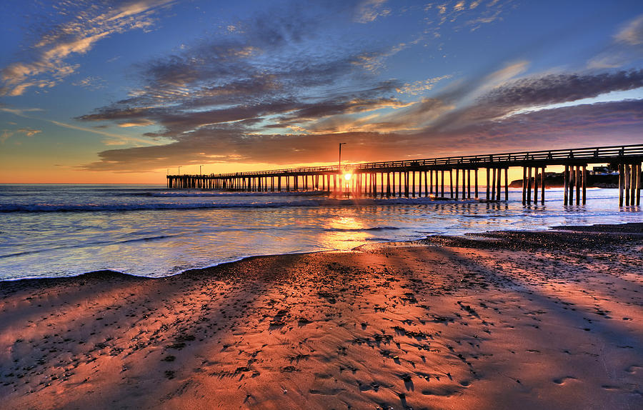 Sunrays Through The Pier Photograph by Beth Sargent