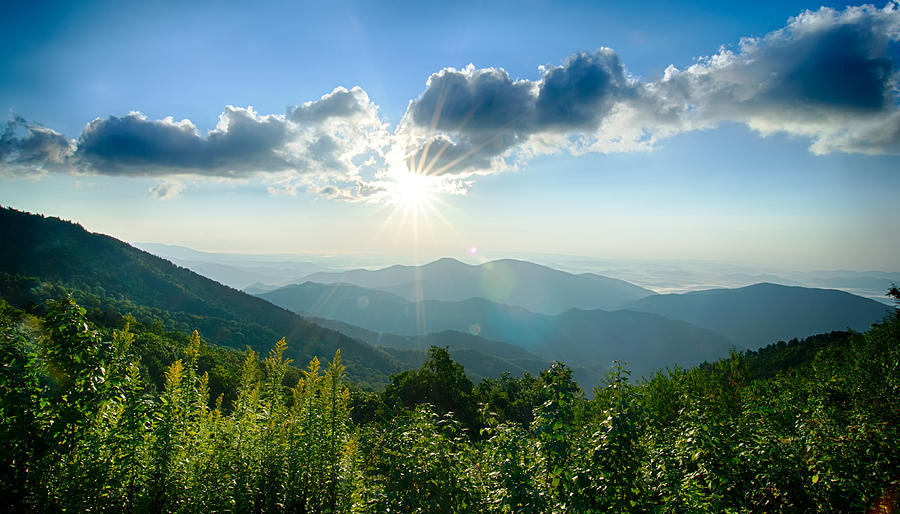 Mountain Photograph - Sunrise over Blue Ridge Mountains Scenic Overlook  #3 by Alex Grichenko