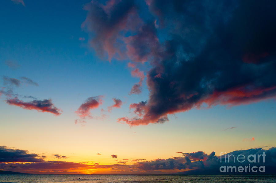 Sunset on Kaanapali Maui Hawaii USA #3 Photograph by Don Landwehrle