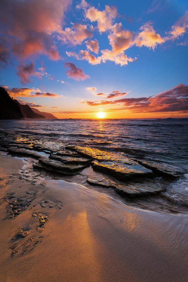 Sunset Over The Na Pali Coast From Ke'e #3 Photograph by Russ Bishop ...