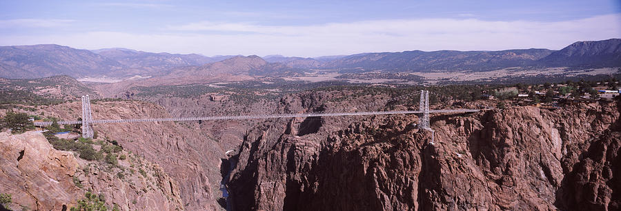 Architecture Photograph - Suspension Bridge Across A Canyon #3 by Panoramic Images