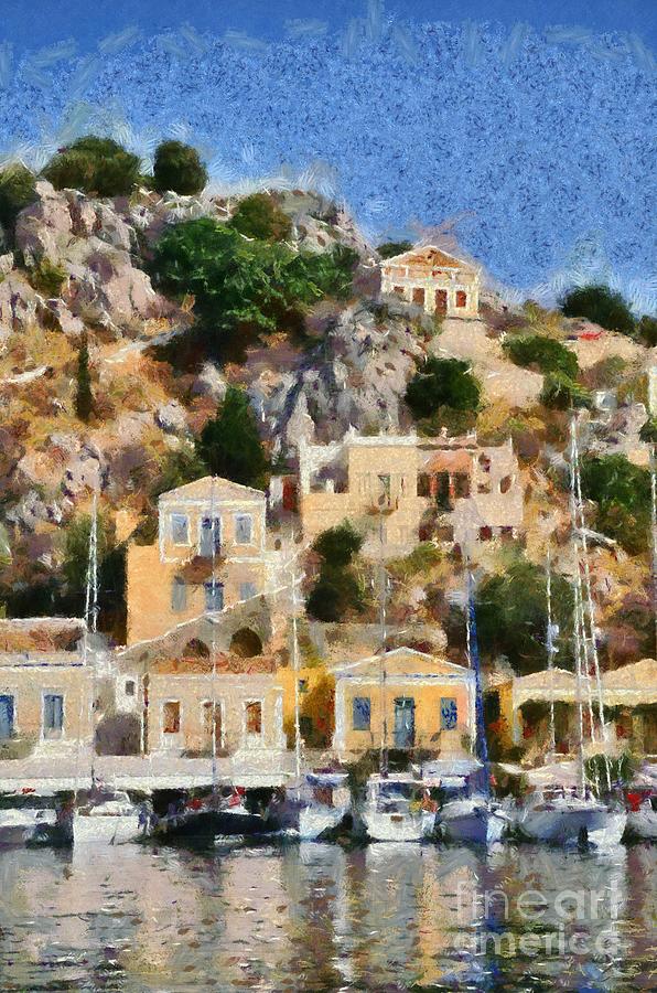 Symi island #12 Painting by George Atsametakis