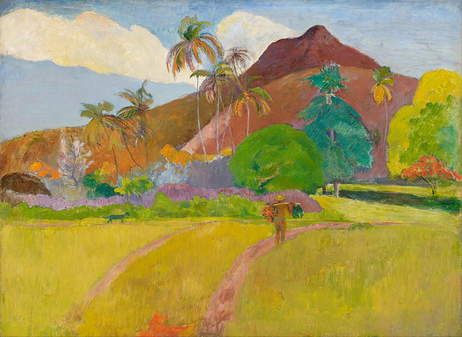 Tahitian Landscape #4 Painting by Paul Gauguin