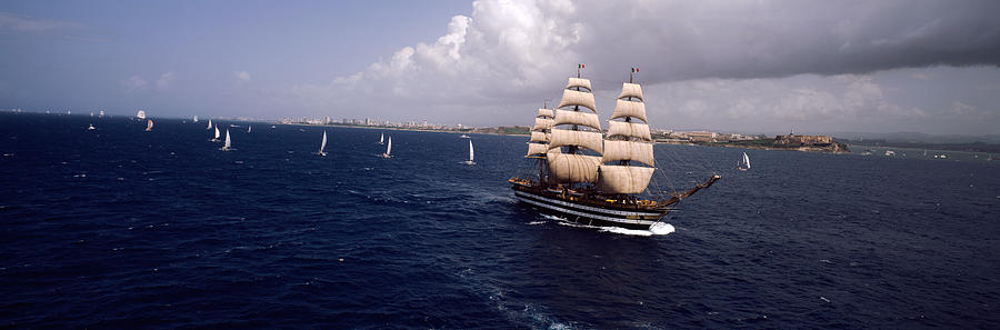 Nature Photograph - Tall Ship In The Sea, Puerto Rico #3 by Panoramic Images