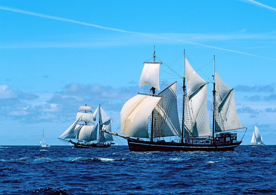 Tall Ship Regatta In The Baie De #3 Photograph by Panoramic Images