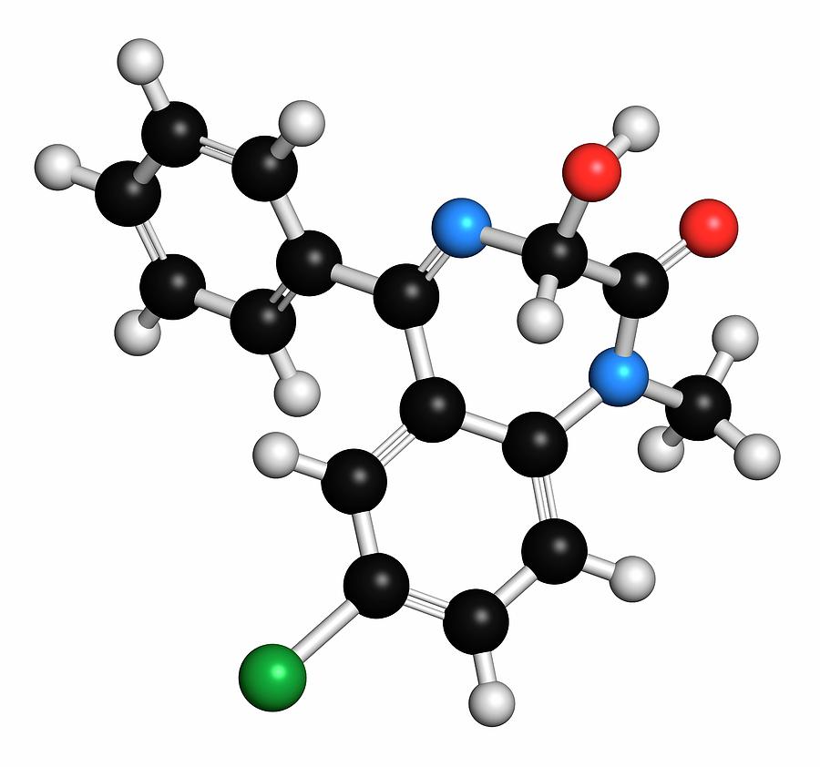 Temazepam Benzodiazepine Drug Molecule Photograph by Molekuul - Fine ...