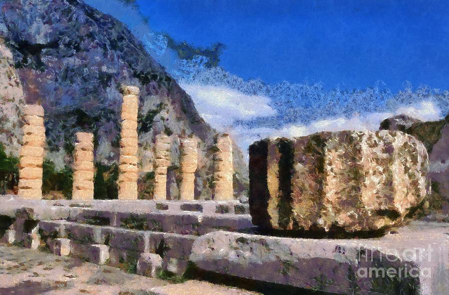Temple of Apollo in Delphi #1 Painting by George Atsametakis