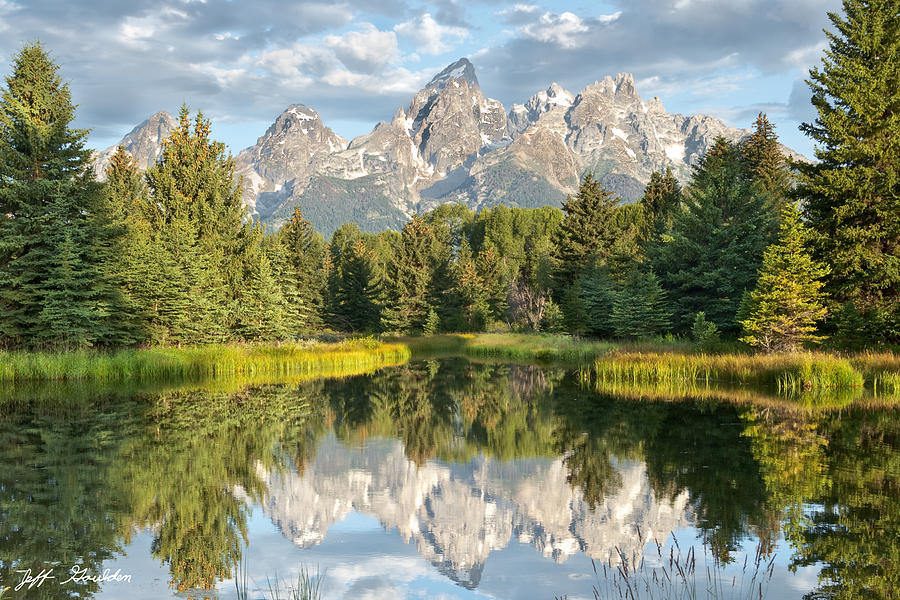 Teton Range Reflected in the Snake River #3 Photograph by Jeff Goulden