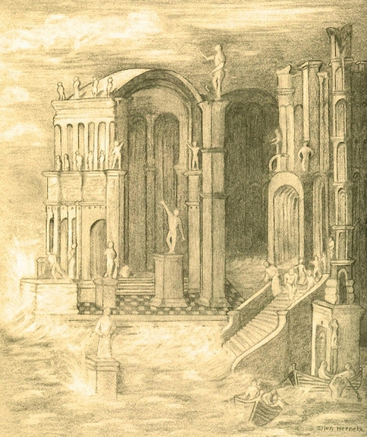 The Fall Of Atlantis Drawing