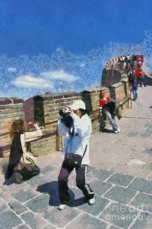 Walking Painting - The Great Wall in China #3 by George Atsametakis