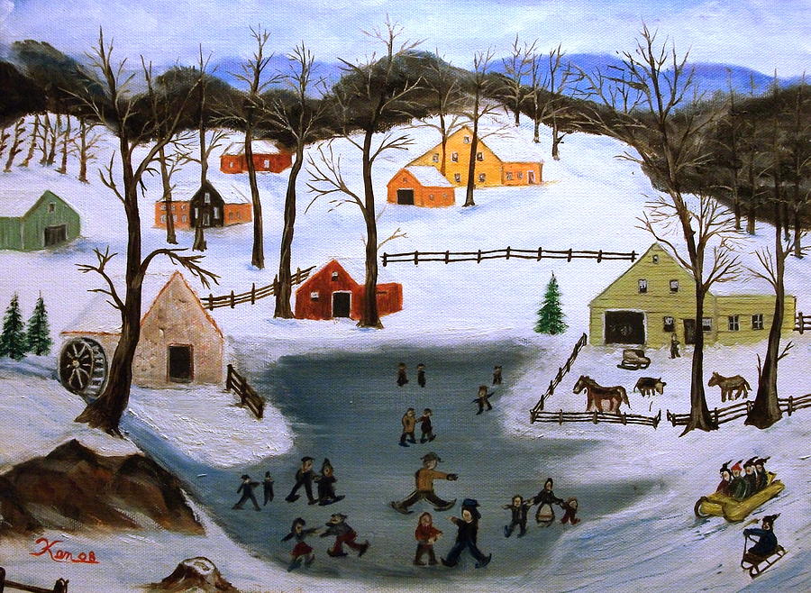 The Ice Pond Painting by Kenneth LePoidevin - Fine Art America