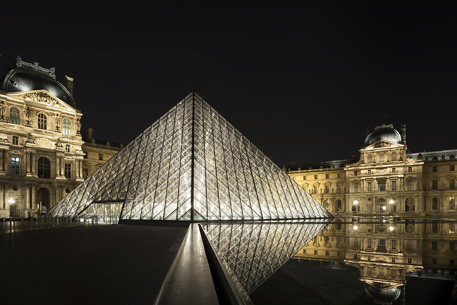 The Louvre at night Pyrography by Icard Antoine - Fine Art America