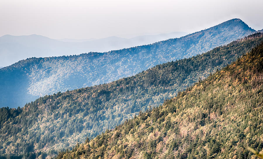 The simple layers of the Smokies at sunset - Smoky Mountain Nat. #3 Photograph by Alex Grichenko