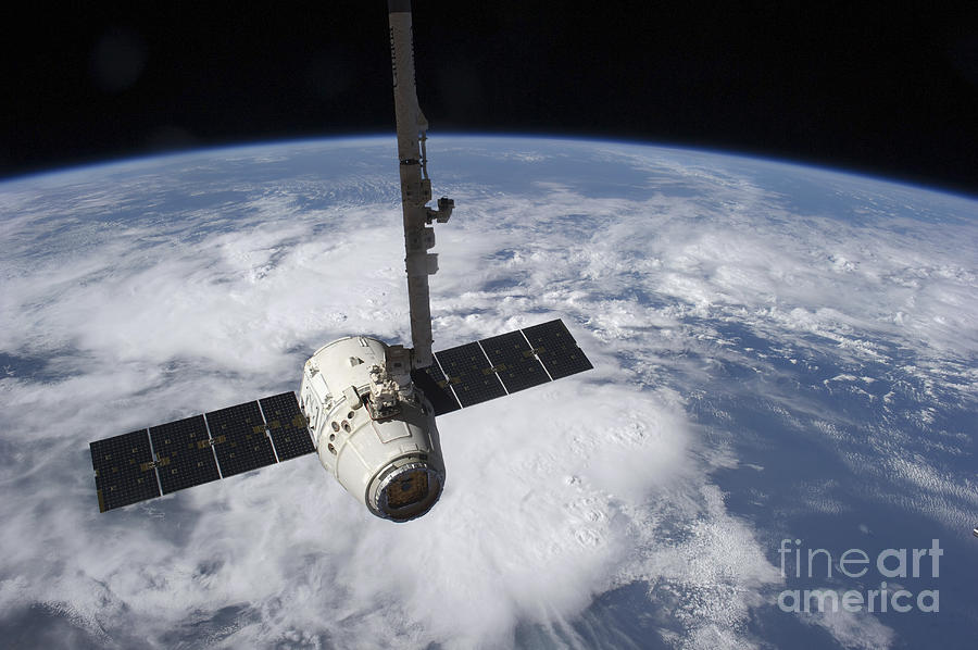 Space Photograph - The Spacex Dragon Cargo Craft  Prior #3 by Stocktrek Images